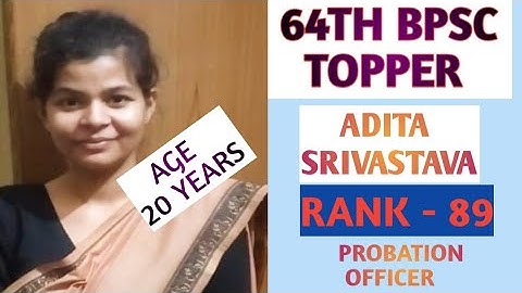 64TH BPSC TOPPER MOCK INTERVIEW , Adita srivastava ,Youngest topper-Rank 89 - AGE-20years