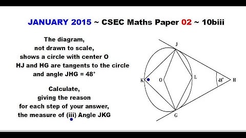 Paper2-CSEC-MATHS-226 ~ Circle Theorems & The Inscribed Angle ~ January 2015 Number 10biii