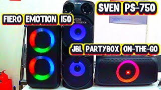 БАТЛ : JBL Partybox On-the-go vs Sven PS-750 vs Fiero Emotion 150