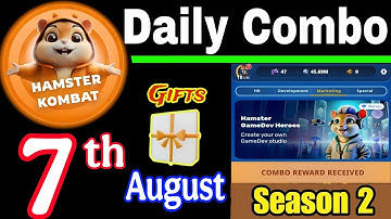 Hamster Kombat GameDev Heroes 🎮| 7 August Daily Combi 🧩 Season 2