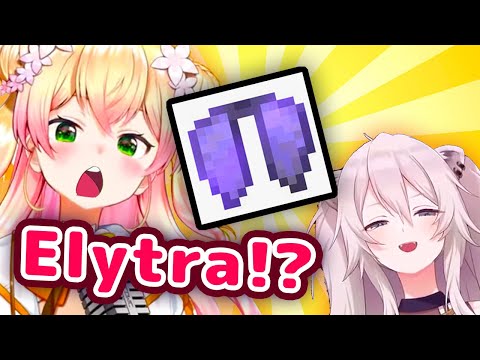 Nene's Cute Reaction To Getting Her First Elytra and Ender Dragon Head with Botan【ENG Sub/Hololive】