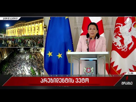 საქართველოს პრეზიდენტმა „უცხოური გავლენის გამჭვირვალობის შესახებ“ კანონს ვეტო დაადო