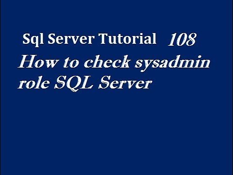 How to check sysadmin role SQL Server