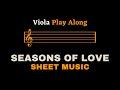 RENT - Seasons Of Love | Viola Play Along (Sheet Music/Score)