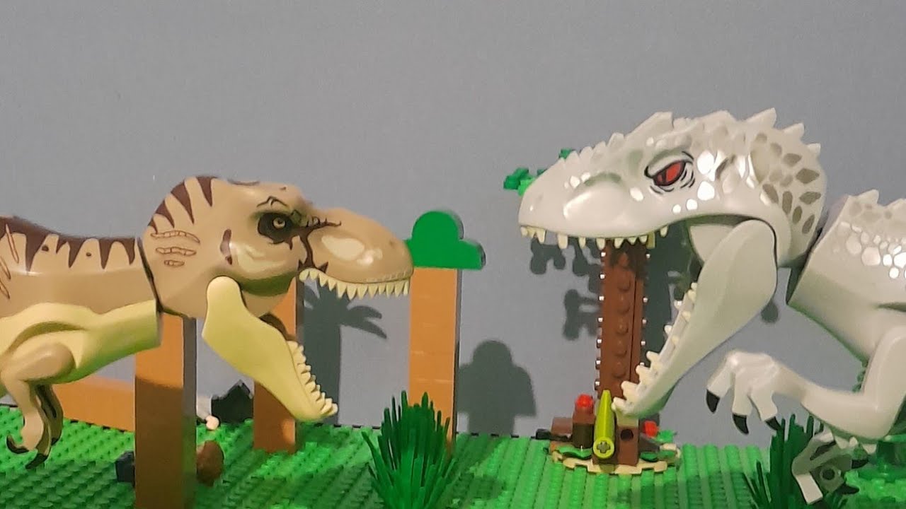 Jurassic world Indominus Rex vs T rex an Epic Lego stop motion battle ...