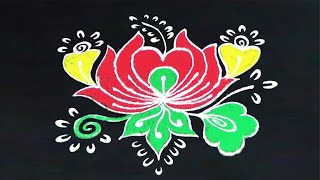 Easy Lotus Rangoli without Dots I Mahi Rangoli Muggulu Videos