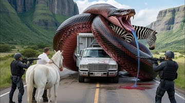 Heroic Rescue: Brave Team Saves Zebra from Giant Python 🐍