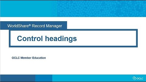 Control headings in Record Manager