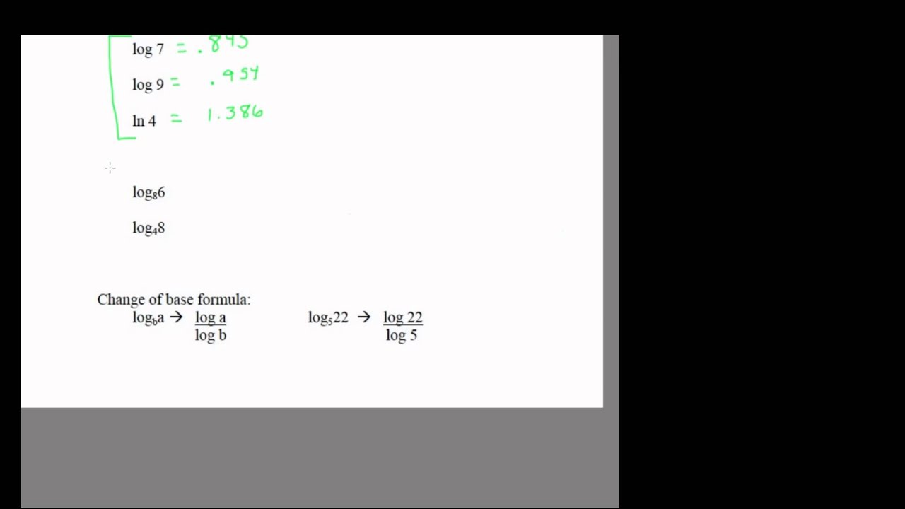 Video for Notes 34- Intro to Logarithms part 2.mp4 - YouTube