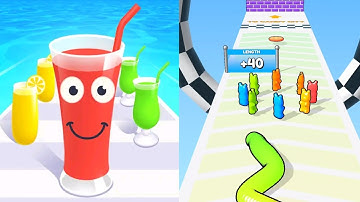 Juice Run Vs Gummy Worm Go - Max Level Gameplay Walkthrough (Android iOS) New Update