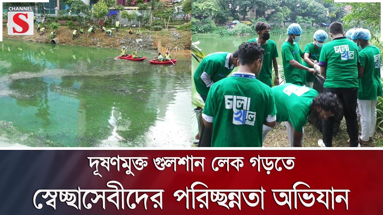 দূষণমুক্ত গুলশান লেক গড়তে স্বেচ্ছাসেবীদের পরিচ্ছন্নতা অভিযান | Channel S News