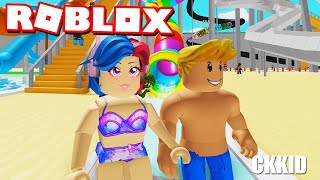 มาเล่นน้ำคลายร้อนกัน สไลเดอร์ตัวแรงมันสะใจ  | 🧡 Roblox Water park [ckkid] screenshot 5