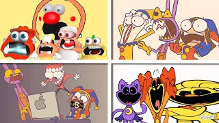 Pizza Tower Screaming Meme in Different Versions: Smiling Critters, Digital Circus, Gacha