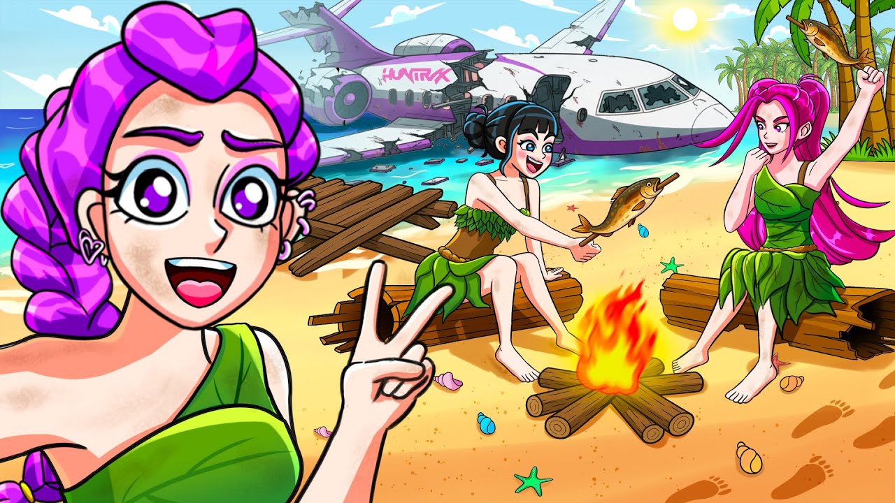 HUNTRIX CRASHED ON an ISLAND! | KPop Demon Hunters Animation - YouTube