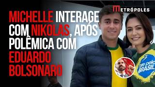 Em meio a treta de Eduardo, Michelle interage com Nikolas nas redes