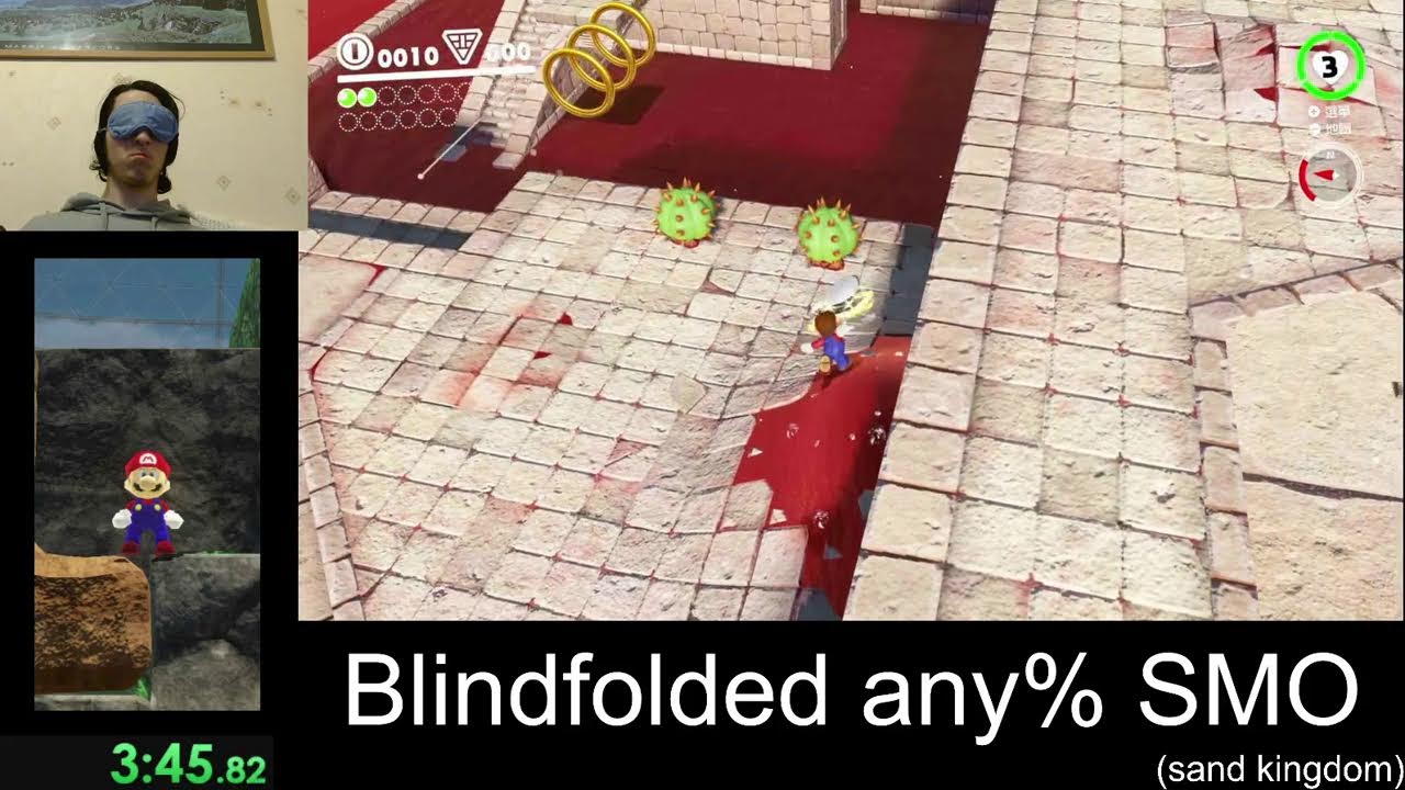 Blindfolded speedrun SMO any% (day 3) (sand kingdom)