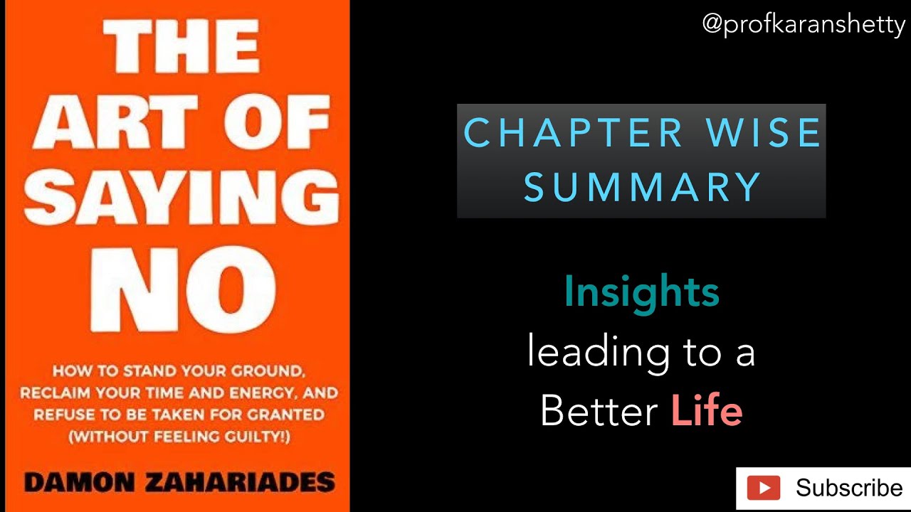 Book Summary - The Art of Saying NO! "NO" is a magic Word #No # ...