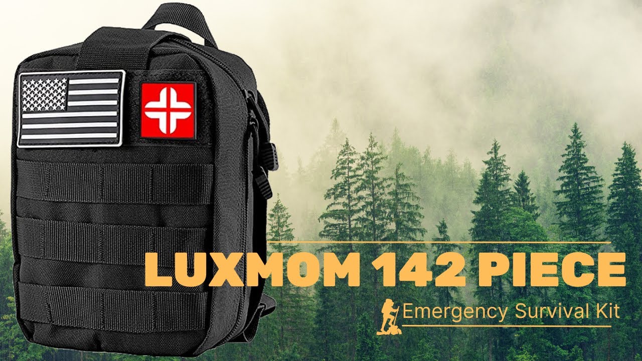 LUXMOM Kit de supervivencia y kit de primeros auxilios, 142 piezas de  equipo y equipo de supervivencia profesional con bolsa Molle, para hombres