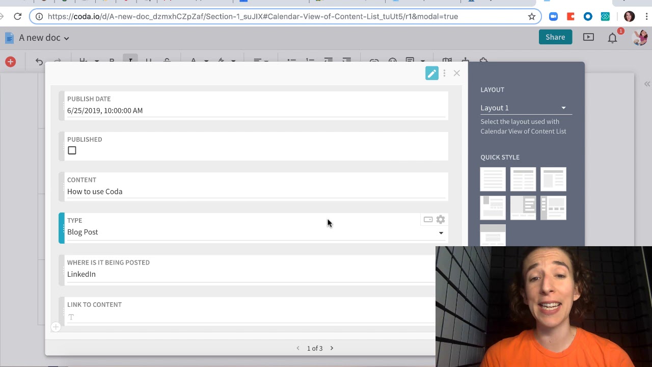 How to create a Content Calendar in Coda - YouTube
