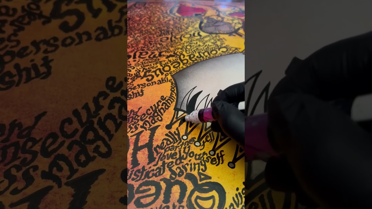 Spray Paint Art - Queen of Golden Hearts 