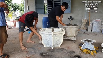 Đúc thử mẫu chậu lục giác 60 TQ hoa văn mới và chậu ly 25