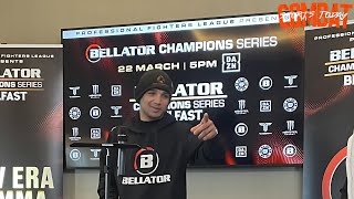 Leandro Higo talks about his short notice matchup with James Gallagher | Bellator Belfast