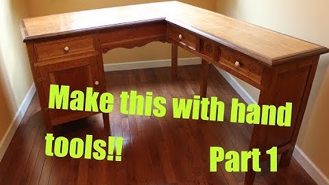 Make an L-shaped sewing desk from scratch with hand tools! Part 1/15