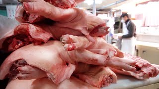 HOW TO CUT PORK BY PART , HOW TO BUTCHER A PIG / Instructions for use by pig part / 돼지발골, 교육,부위별설명