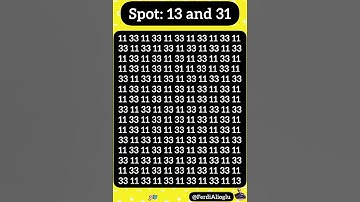 Seek and Find 13 and 31 with your hawk eyes. #seek #find #braintest #brainteaser