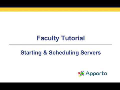 Faculty Tutorial | Starting and Scheduling Servers