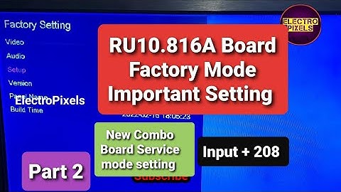 LVDS mapping & Solving Picture upside down|  RU10.816A New Combo board Factory setting For changing