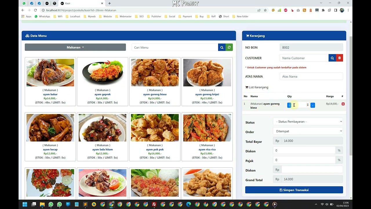 Aplikasi POS Kafe & Resto Kasir, Buku Besar dan Cash Flow