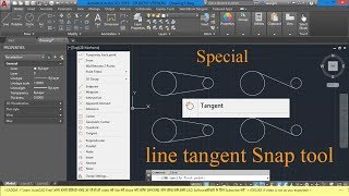 autocad2019 [43]special line tangent snap (shift + right click )