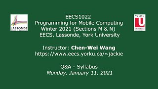 [HD] EECS1022 W21 - Q&A - Syllabus - Jan. 11