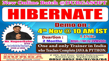 HIBERNATE Online Training @ DURGASOFT