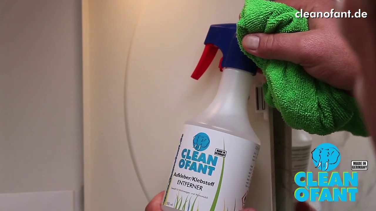 Aufkleber-Rückstände entfernen - CLEANOFANT Klebstoff-Entferner -  Klebstoffentferner Spray 