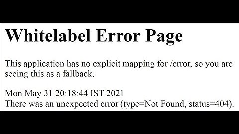Resolve Whitelabel Error Page||SPRING BOOT