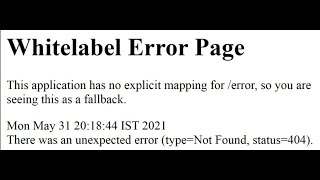 Resolve Whitelabel Error Page||SPRING BOOT screenshot 1