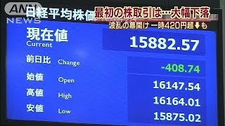 東証「大発会」波乱の幕開け　一時420円超下落も・・・(14/01/06)