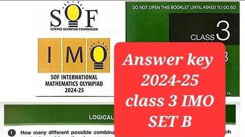 SOF maths Olympiad 2024-25 class 3 SET B solution | Solution of SET B class 3 SOF IMO 2024-25