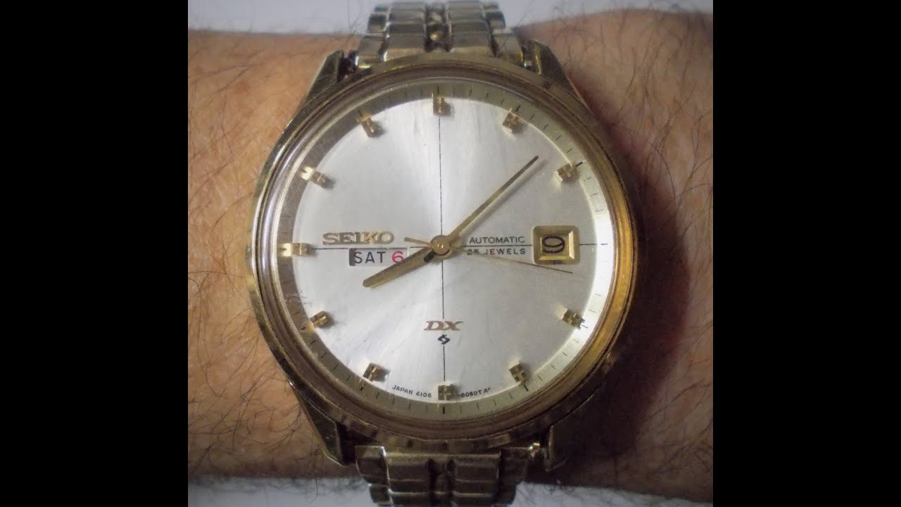 Review 1970 Seiko DX SeaLion 25 Jewels 6106-8040 Split Date Automatic Men's  vintage Watch sea lion - YouTube