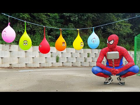 Spider Man Popping Water Balloons Compilation (Full Episode)