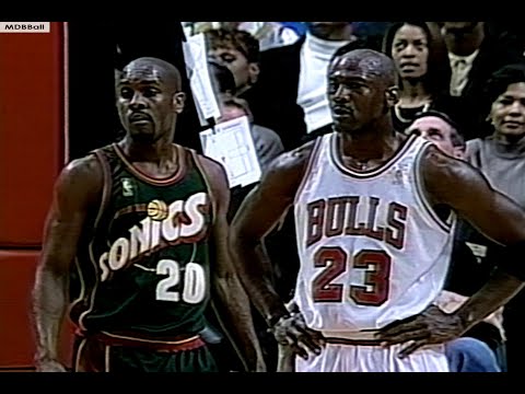 NBA On TNT - Sonics @ Bulls 1997 Great Game!