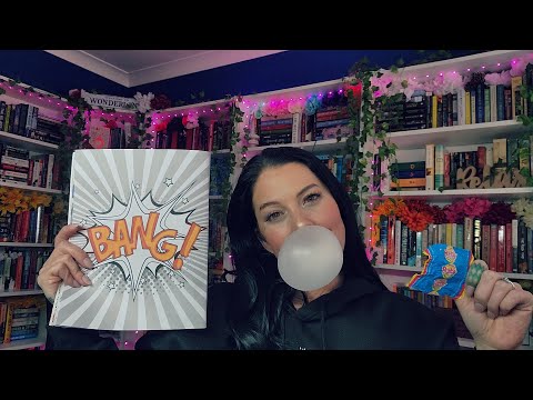 ASMR- Gum Chewing/Bubble Blowing & Background Coloring (Bubbly Gum)