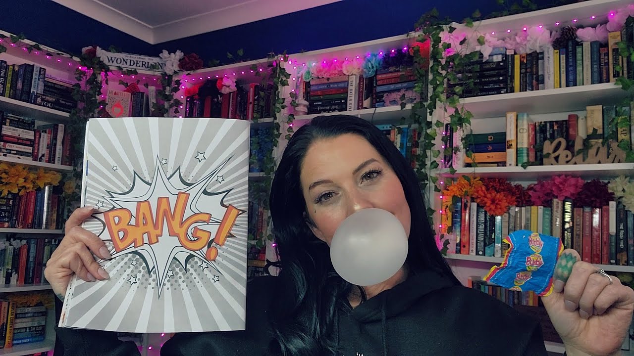 ASMR- Gum Chewing/Bubble Blowing & Background Coloring (Bubbly Gum)