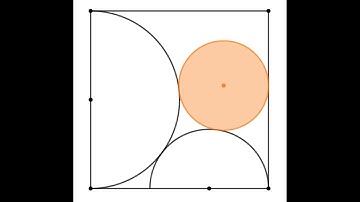 Two semicircles and a circle are inscribed in a unit square. A sangaku problem.