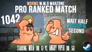 Pro Ranked Match #1042: Moja (No. 6) ⚔️ Angry Viper (No. 56) | Worms WMD Warzone☢️