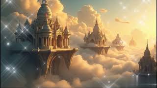 City of the Celestial Realm, filled with floating palaces among golden clouds.