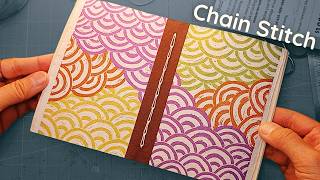 Make a soft-cover book | Chain Stitch | Single-section |ASMR | Handmade paper cover screenshot 4