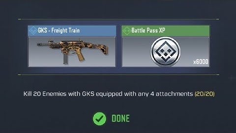 Call Of Duty Mobile Kill 20 Enemies with GKS equipped with any 4 attachments Task Complete